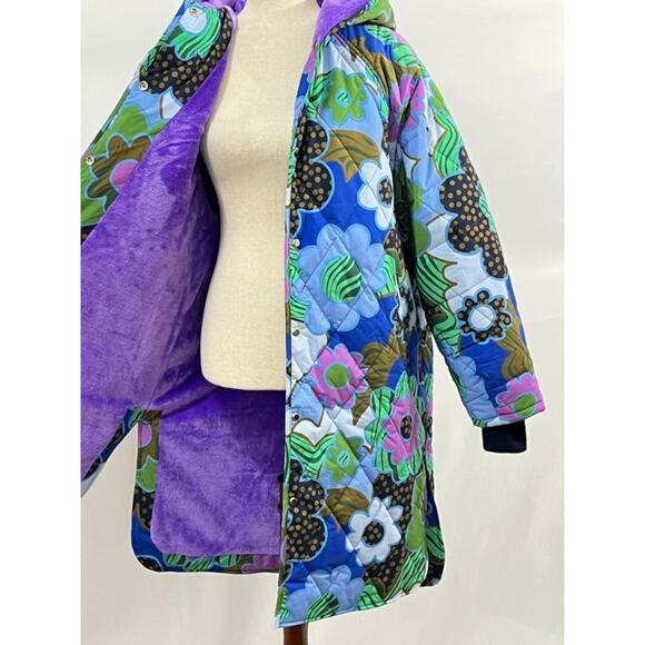 CELIAB Celia B Sz XS Floral Puffer Coat Jacket Baldy - Picture 4 of 10